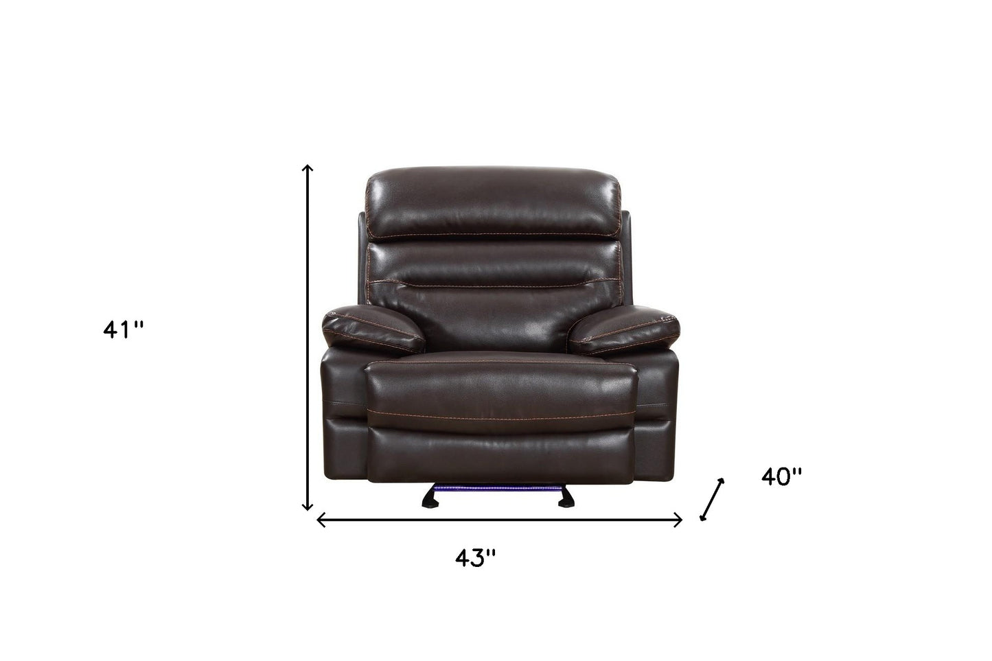 43" X 40" X 41" Brown  Power Reclining Chair