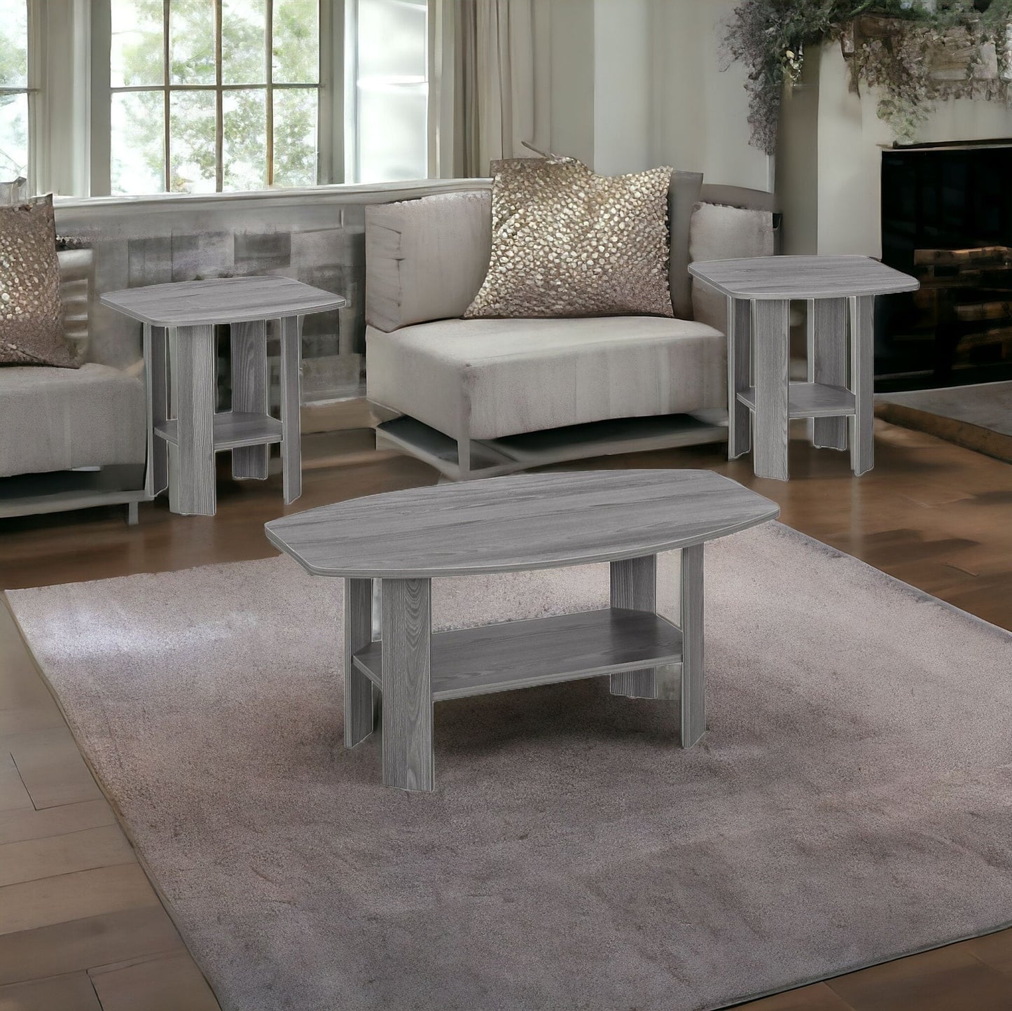 Grey Table Set - 3Pcs Set