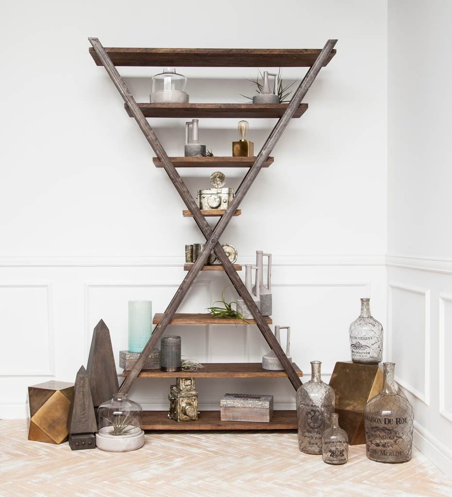 Brass Iron Plated Hexagonal Side Table With Square Top