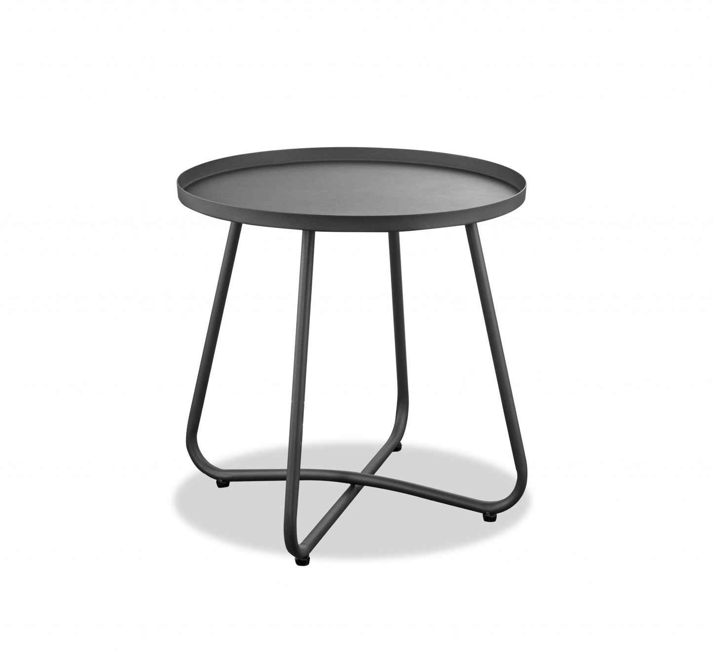 18" Gray Aluminum Round End Table