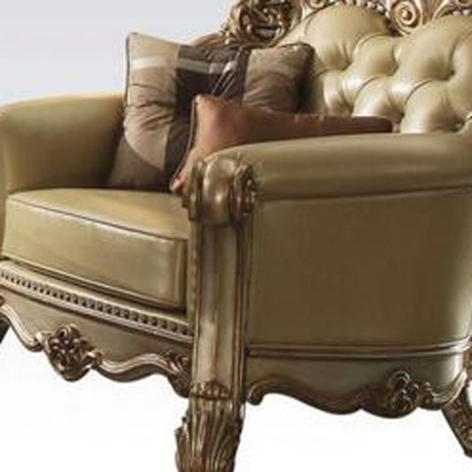 48" X 42" X 47" Bone Polyurethane Chair  2 Pillows