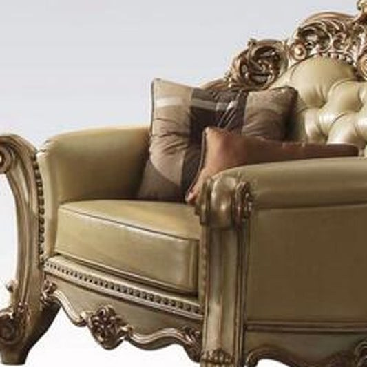 48" X 42" X 47" Bone Polyurethane Chair  2 Pillows
