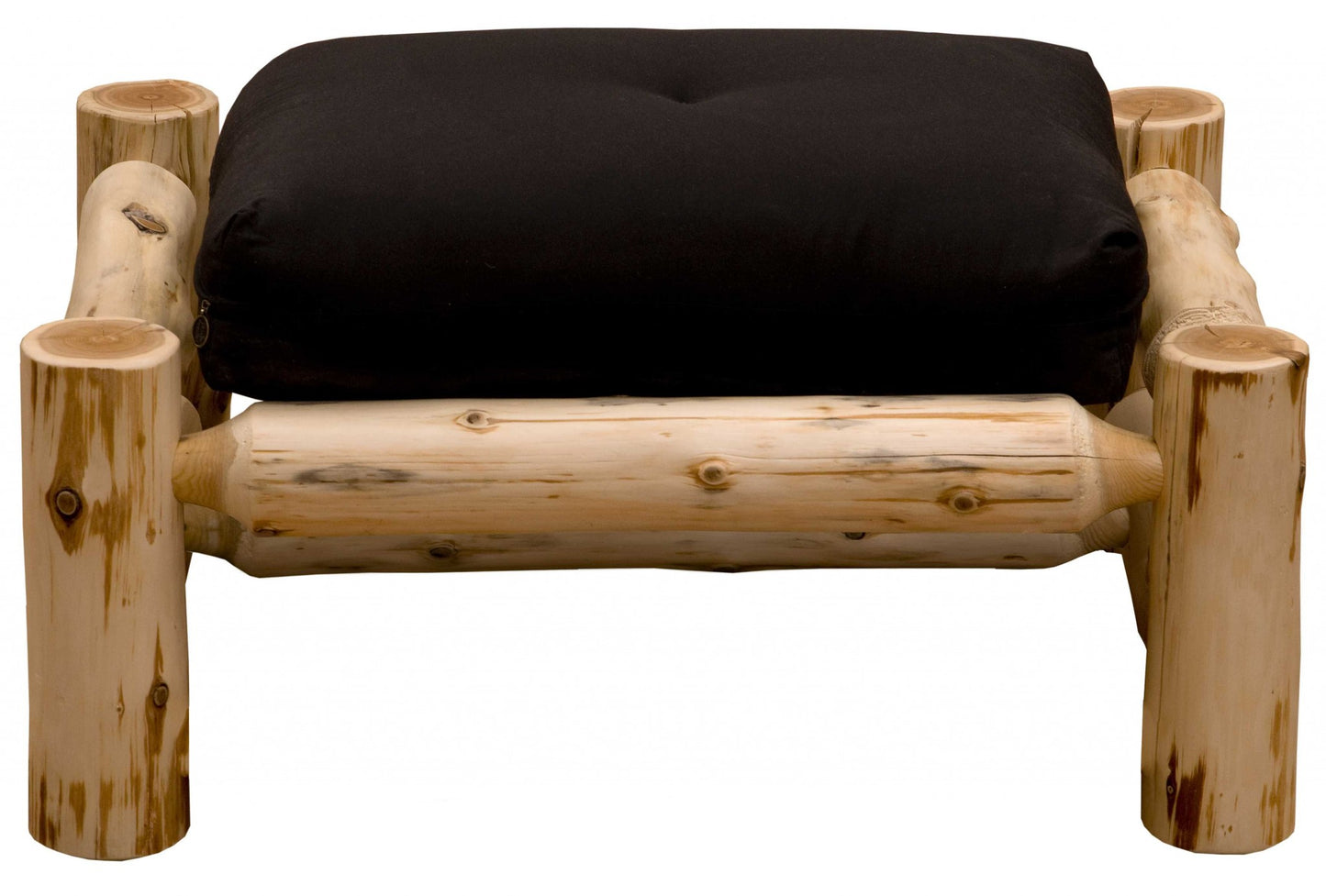 40" Black 100% Cotton And Wood Brown Futon Convertible