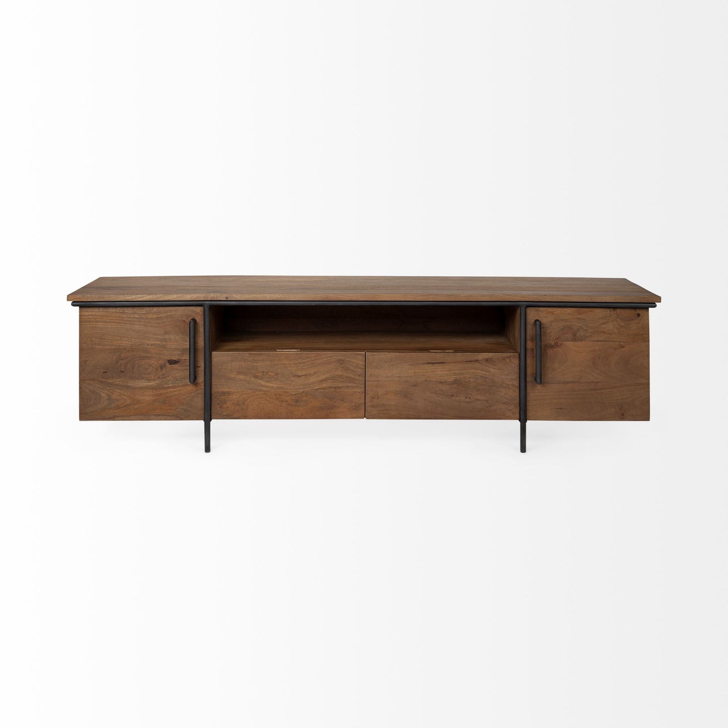 18" Brown 4 Legs Console Table With Storage