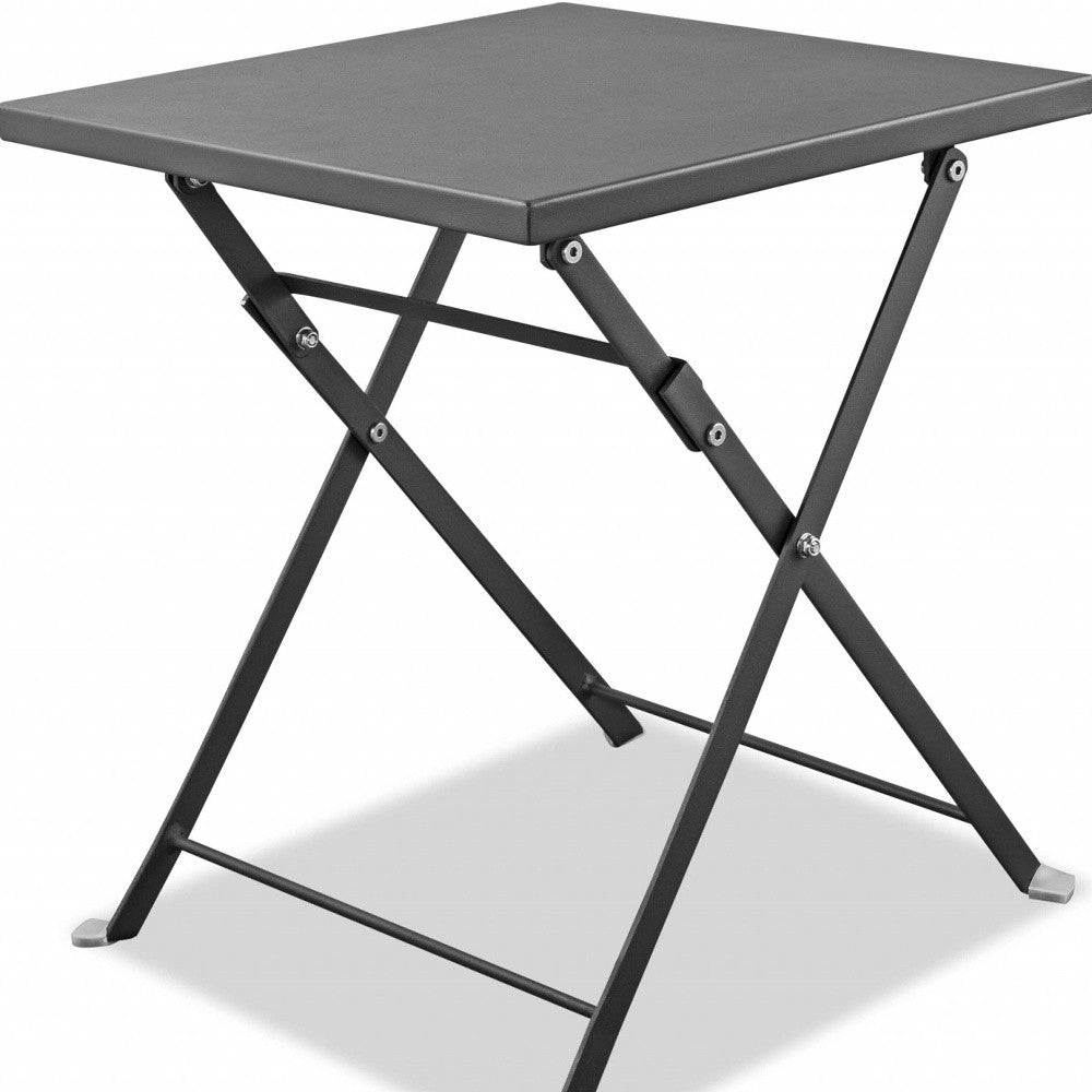 18" Gray Stainless Steel End Table