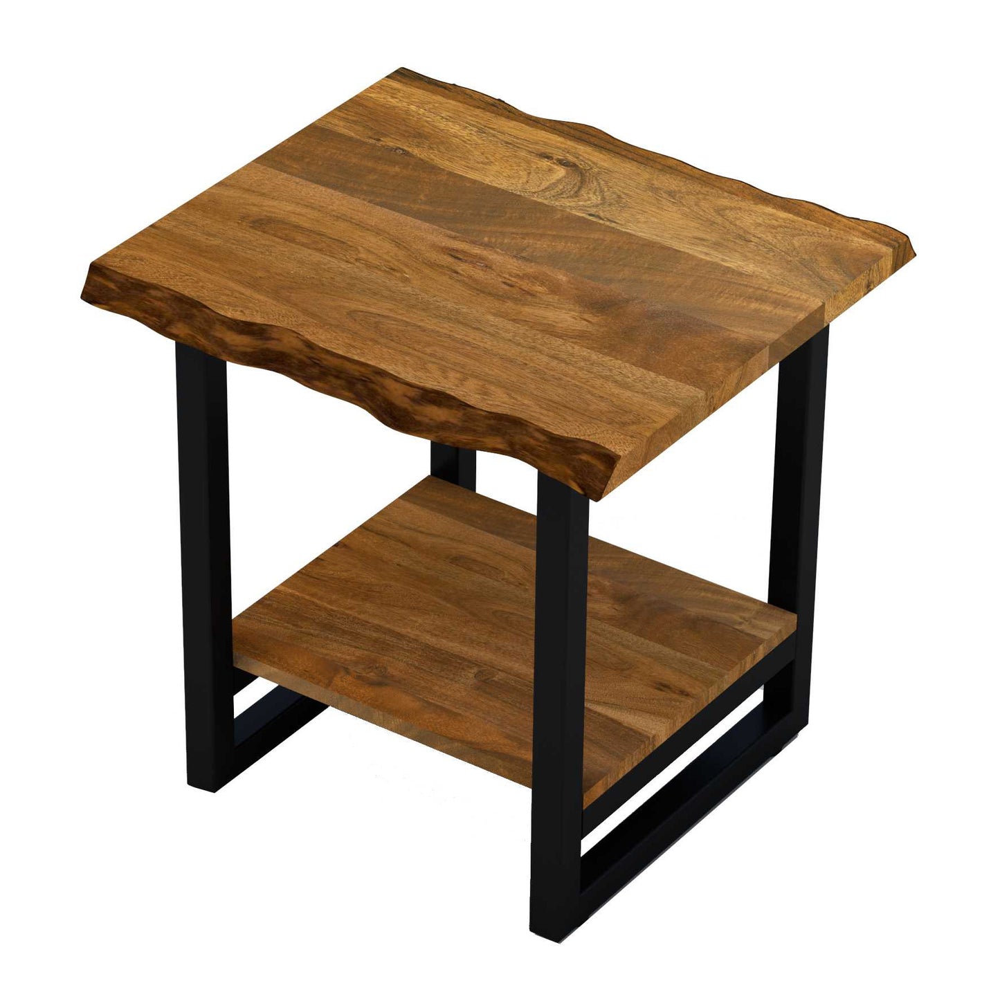 Modern Rustic Live Edge Acacia Wood End Table