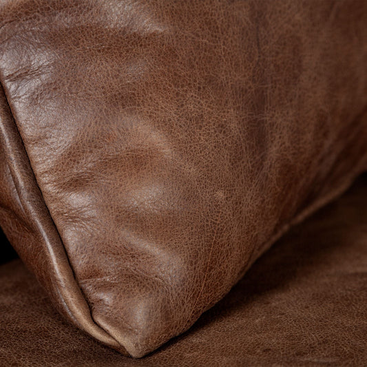 33" Brown And Silver Faux Leather Distressed Arm Chair