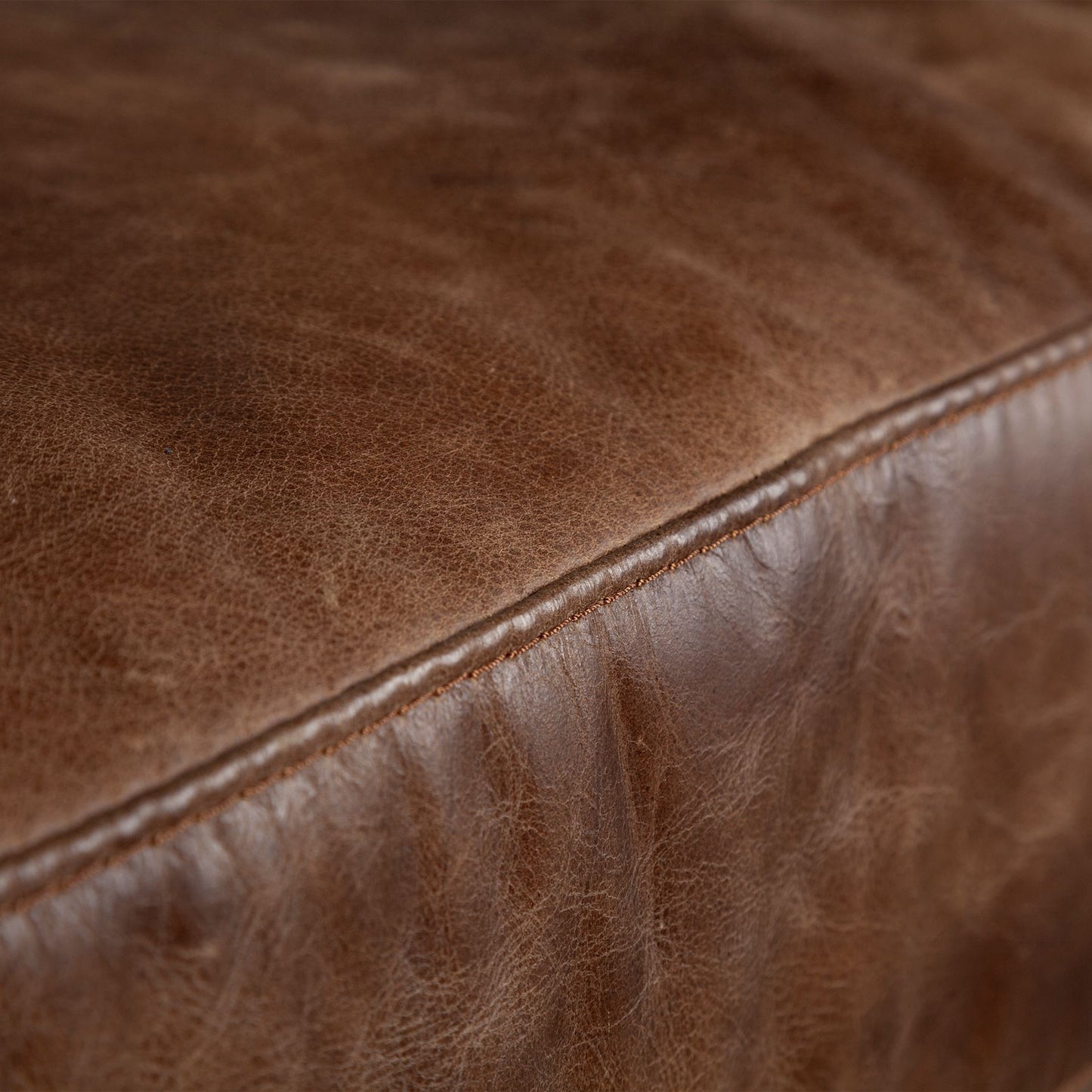 33" Brown And Silver Faux Leather Distressed Arm Chair