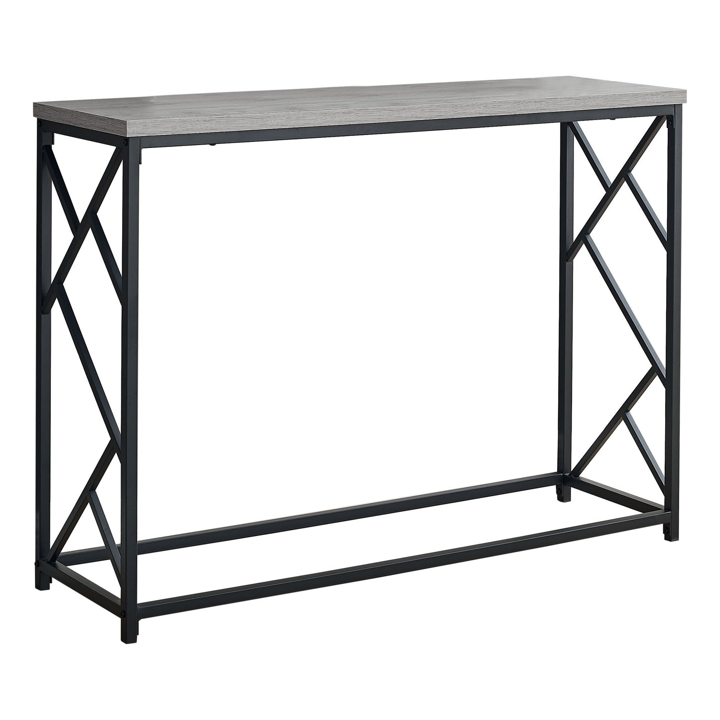 44" Gray And Black Frame Console Table