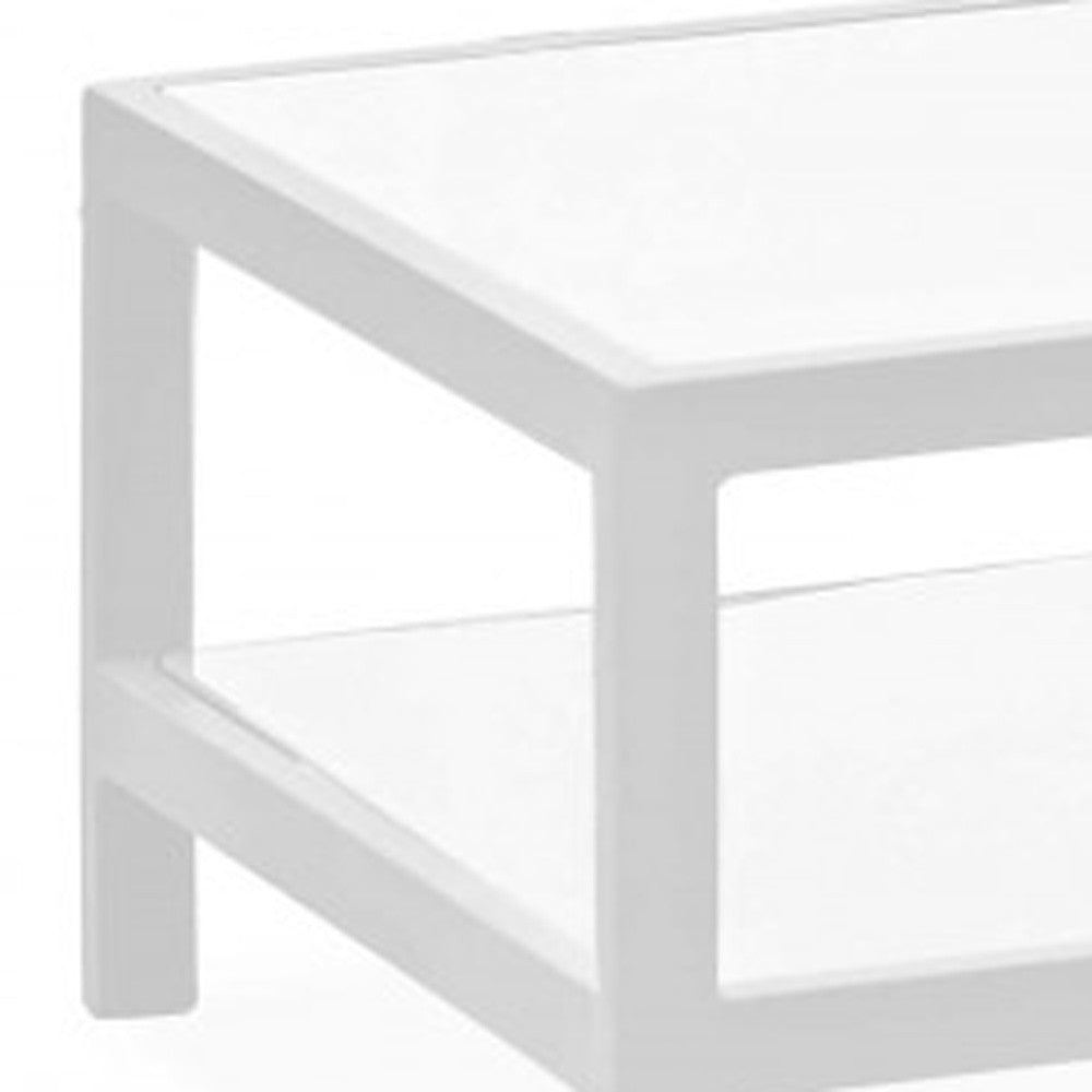 35 X 22 X 14.5 White Aluminum Coffee Table