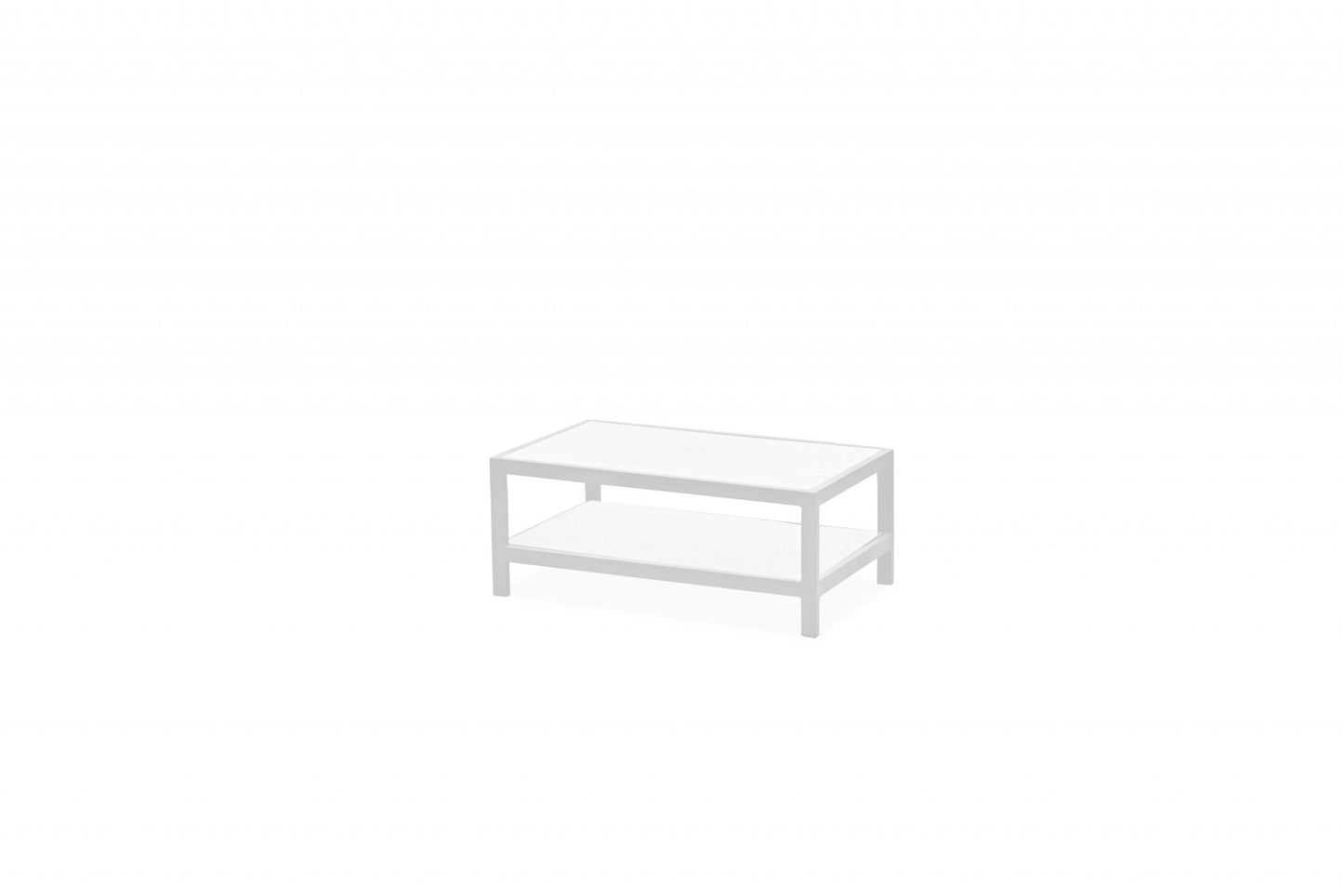 35 X 22 X 14.5 White Aluminum Coffee Table