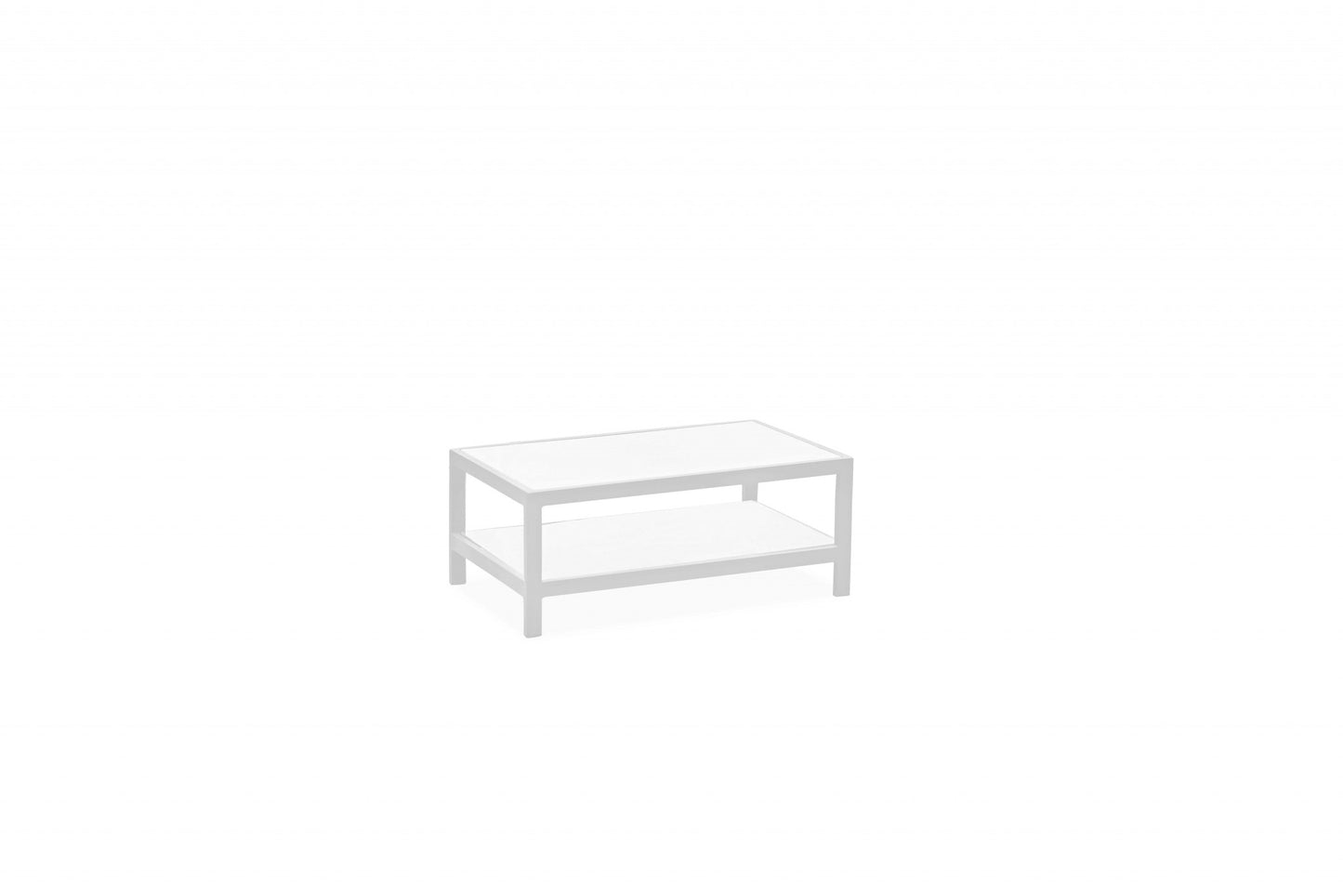 35 X 22 X 14.5 White Aluminum Coffee Table