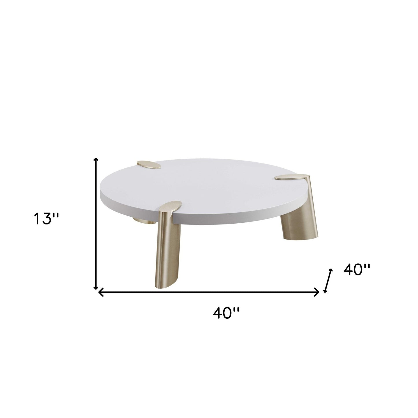 40 X 40 X 13 Matte White Finish Coffee Table