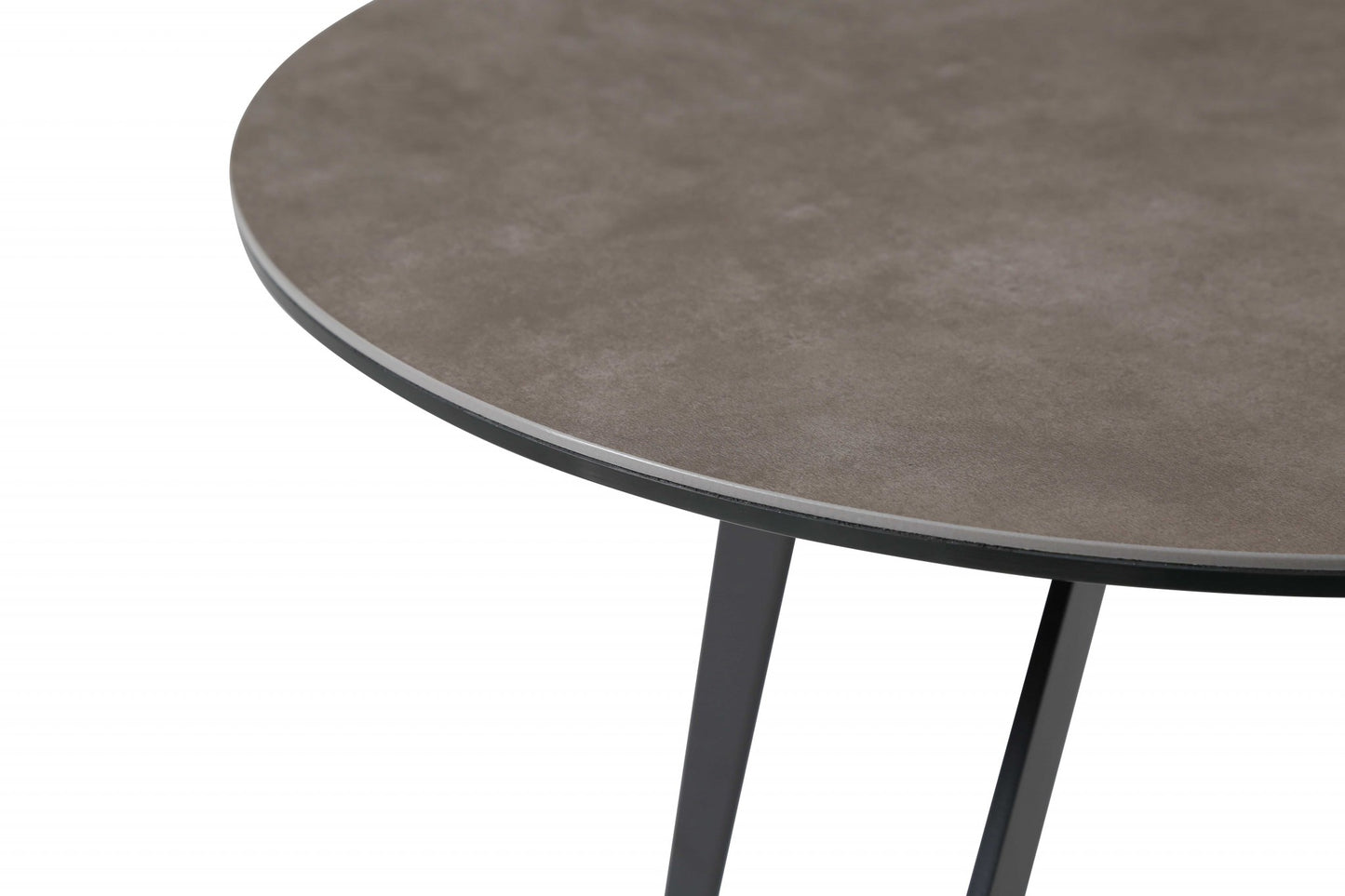 20" Black And Gray Ceramic Tile Round End Table