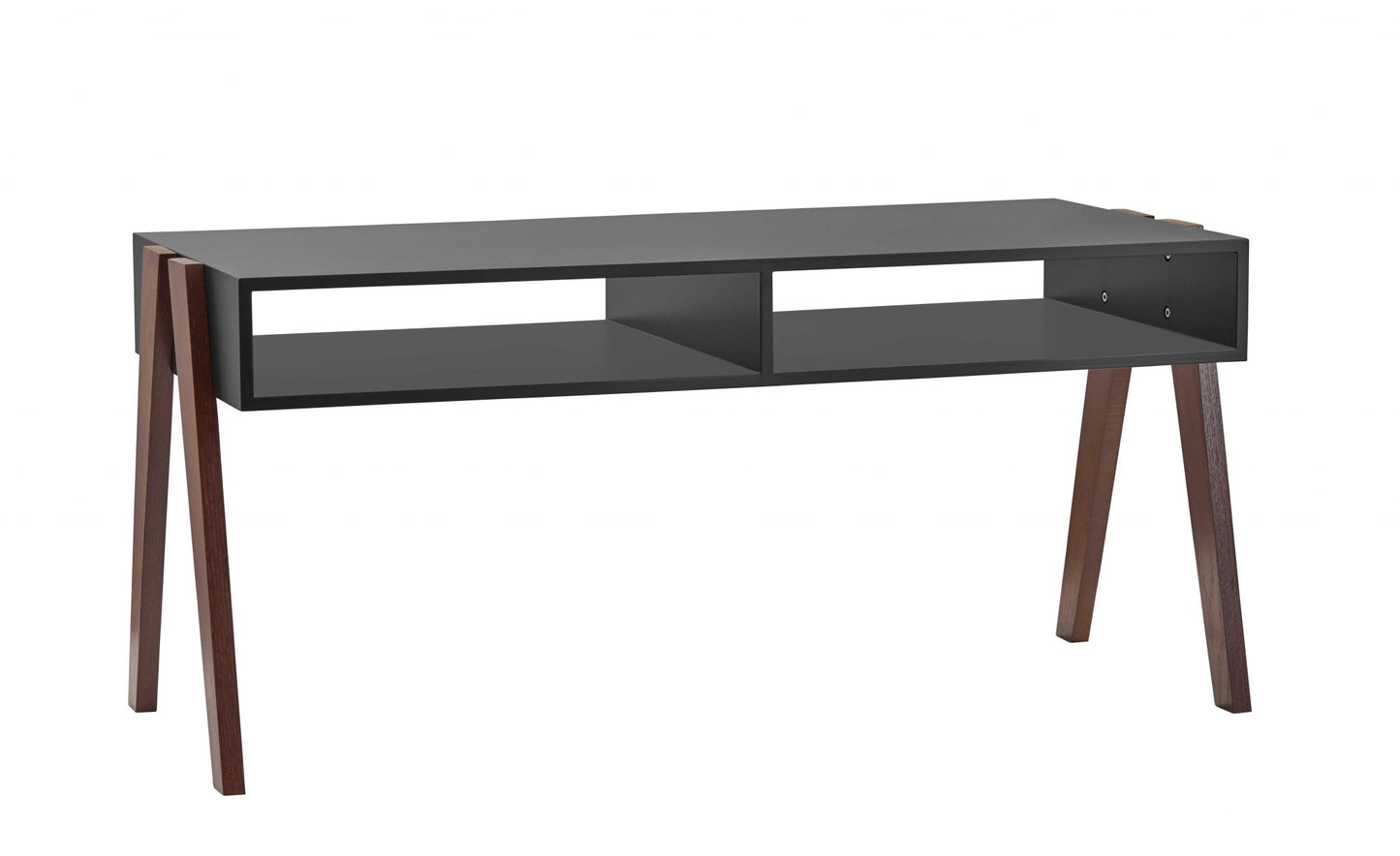 Modern Retro Black And Walnut Finish Coffee Table