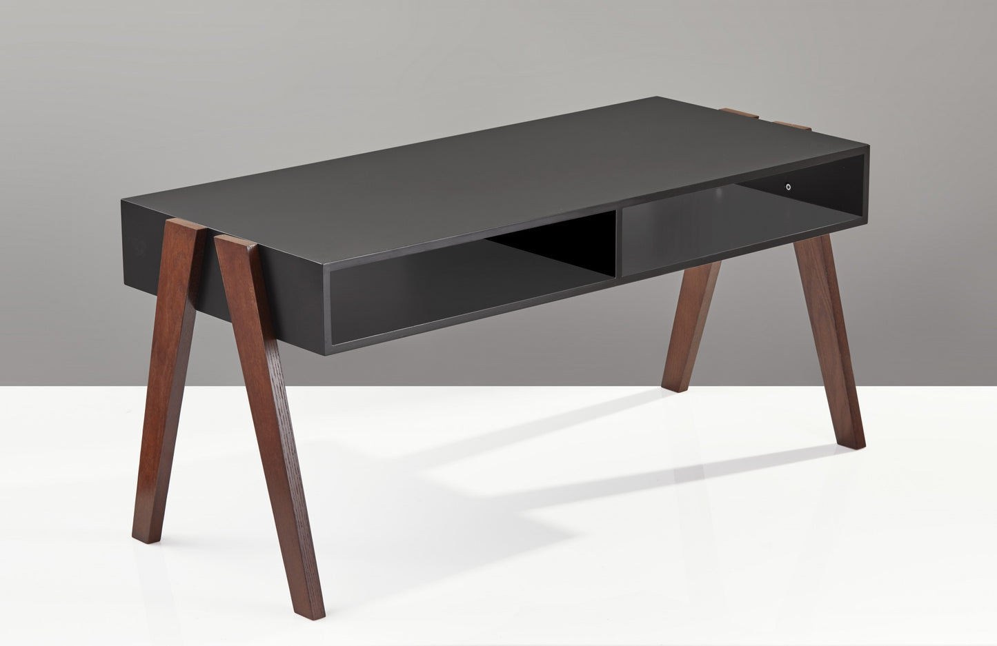 Modern Retro Black And Walnut Finish Coffee Table