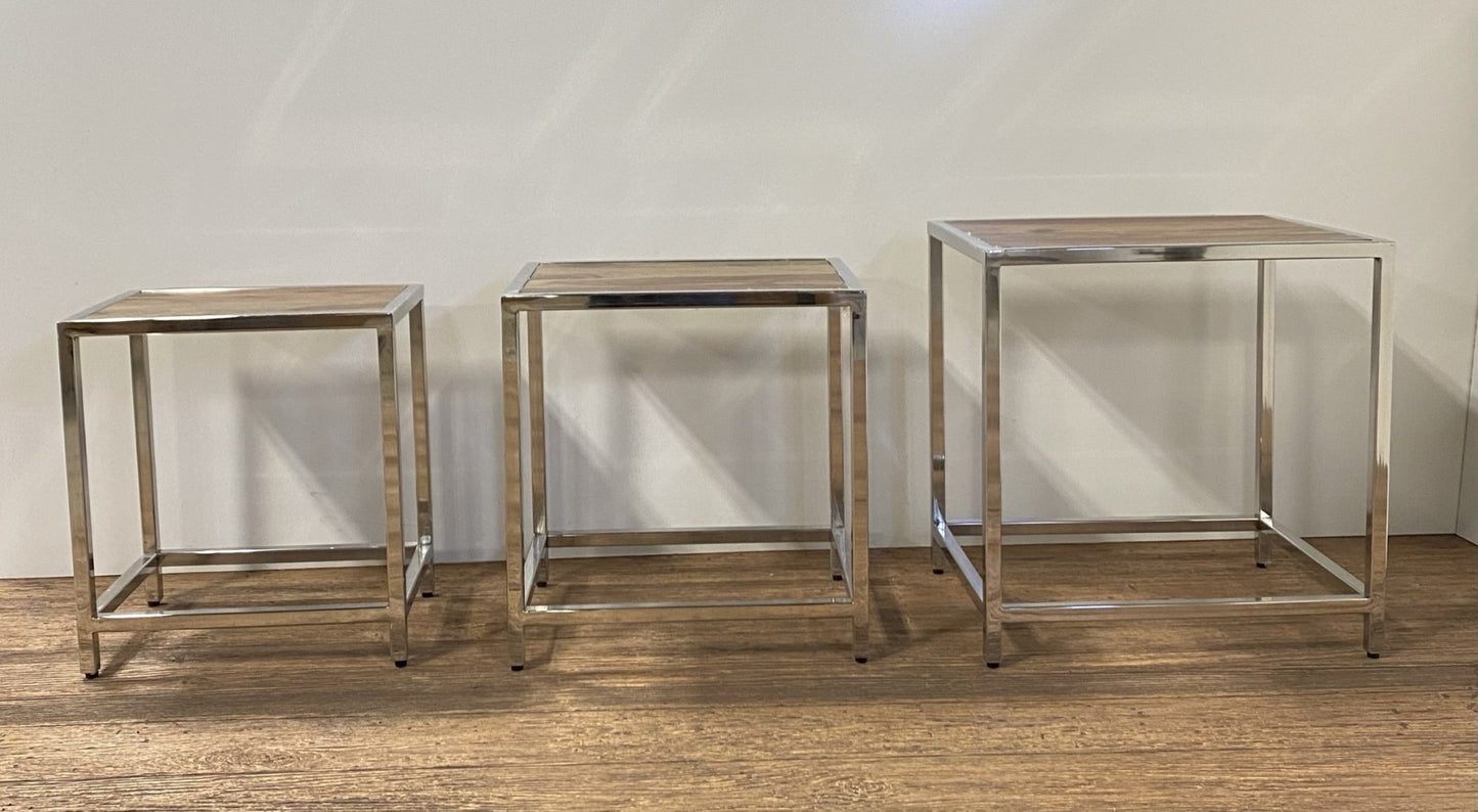 Set Of 3 Modern Rustic Nesting Tables