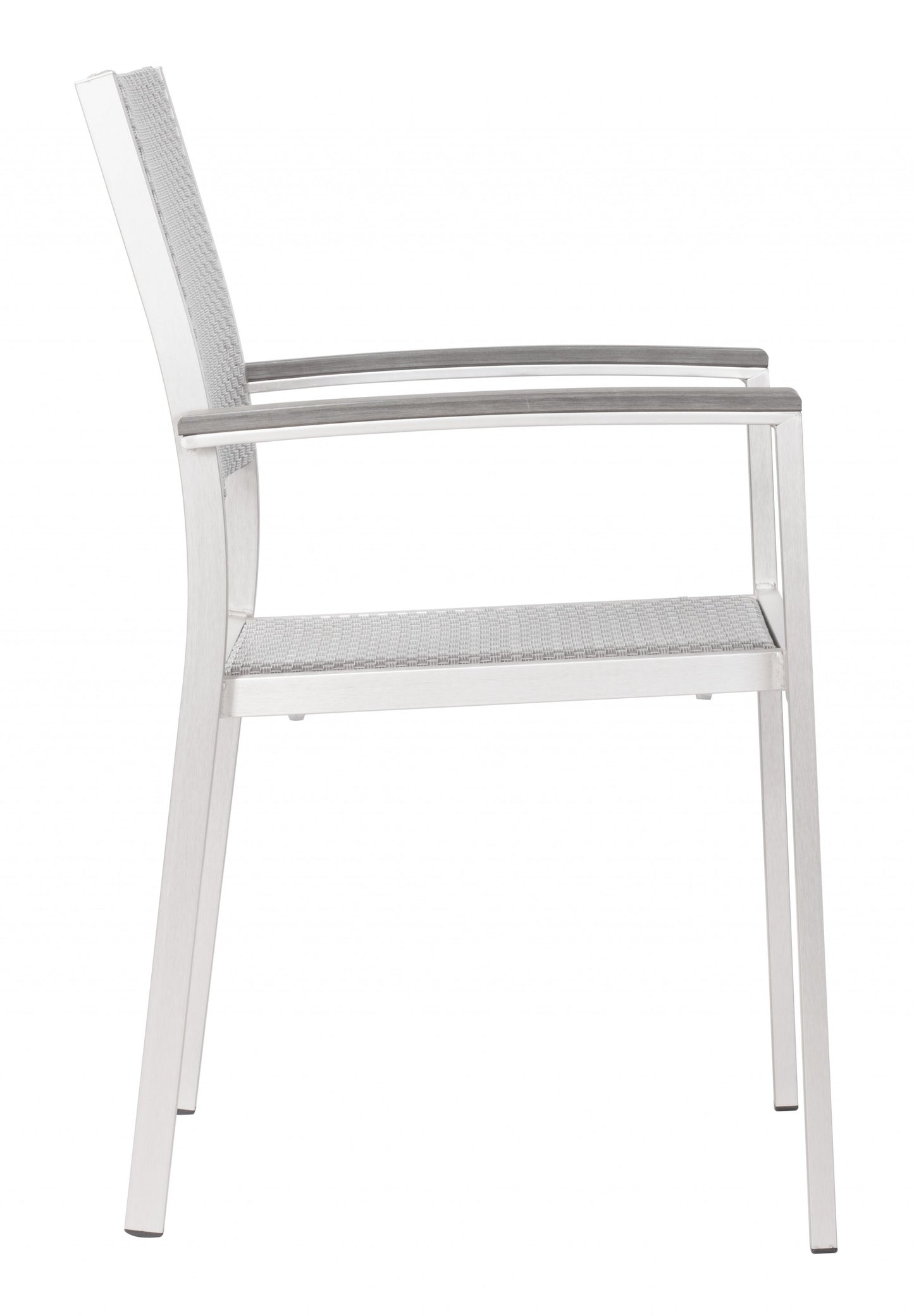 Set Of Two 21" White Aluminum Arm Chair