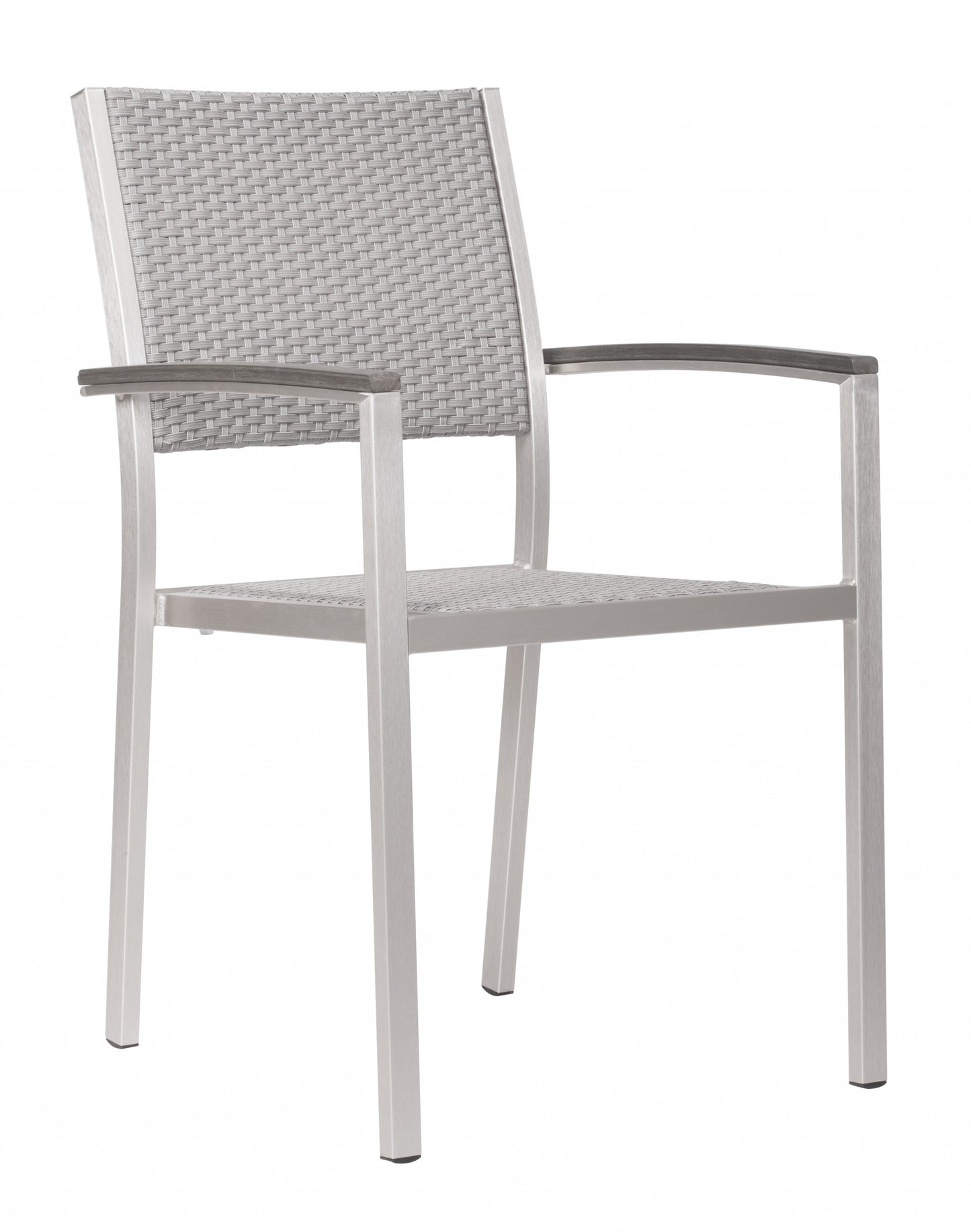 Set Of Two 21" White Aluminum Arm Chair