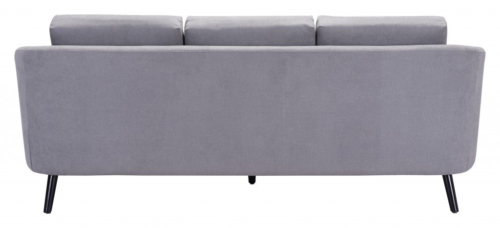 79" Gray And Black Polyester Sofa