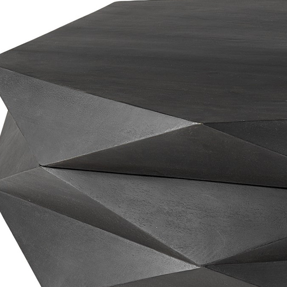 Mod Geometric Black Solid Wood Coffee Table