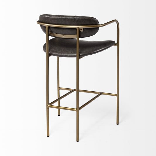 29" Deep Brown Steel Low back Bar Chair