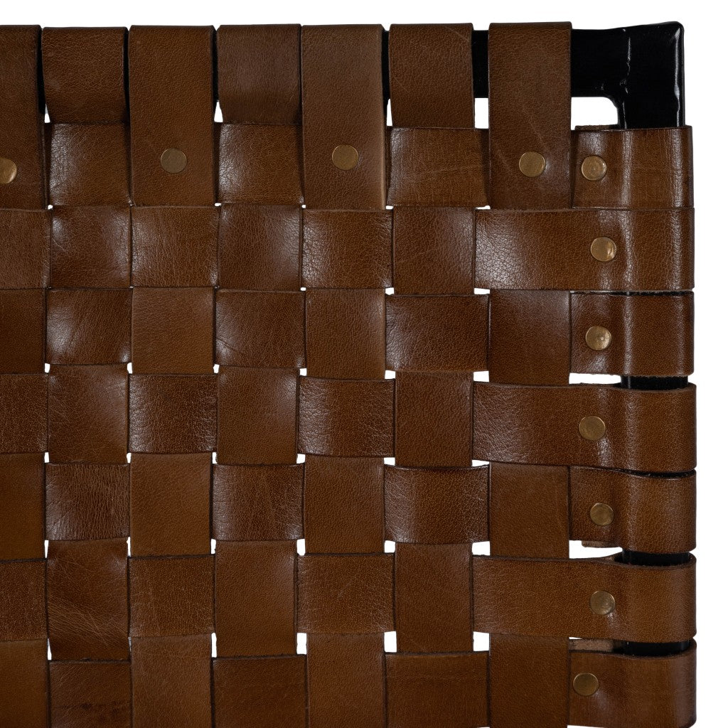 " Brown And Black Leather Bar Chair