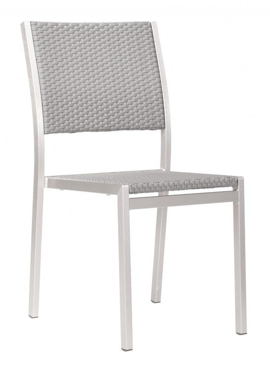 Set Of Two 18" White Aluminum Side Chair