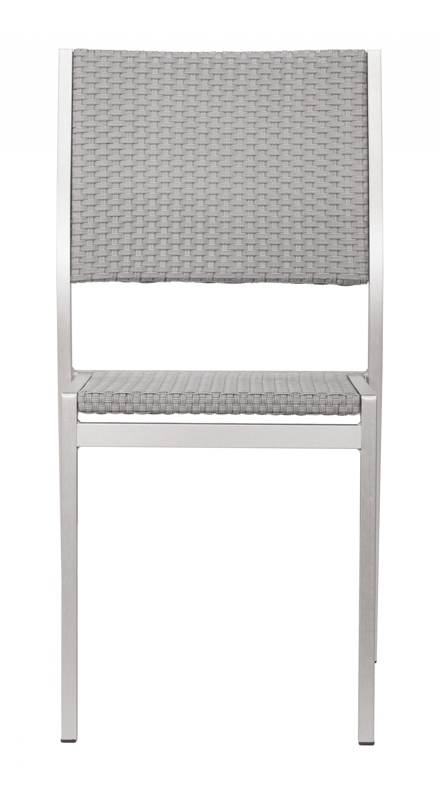 Set Of Two 18" White Aluminum Side Chair