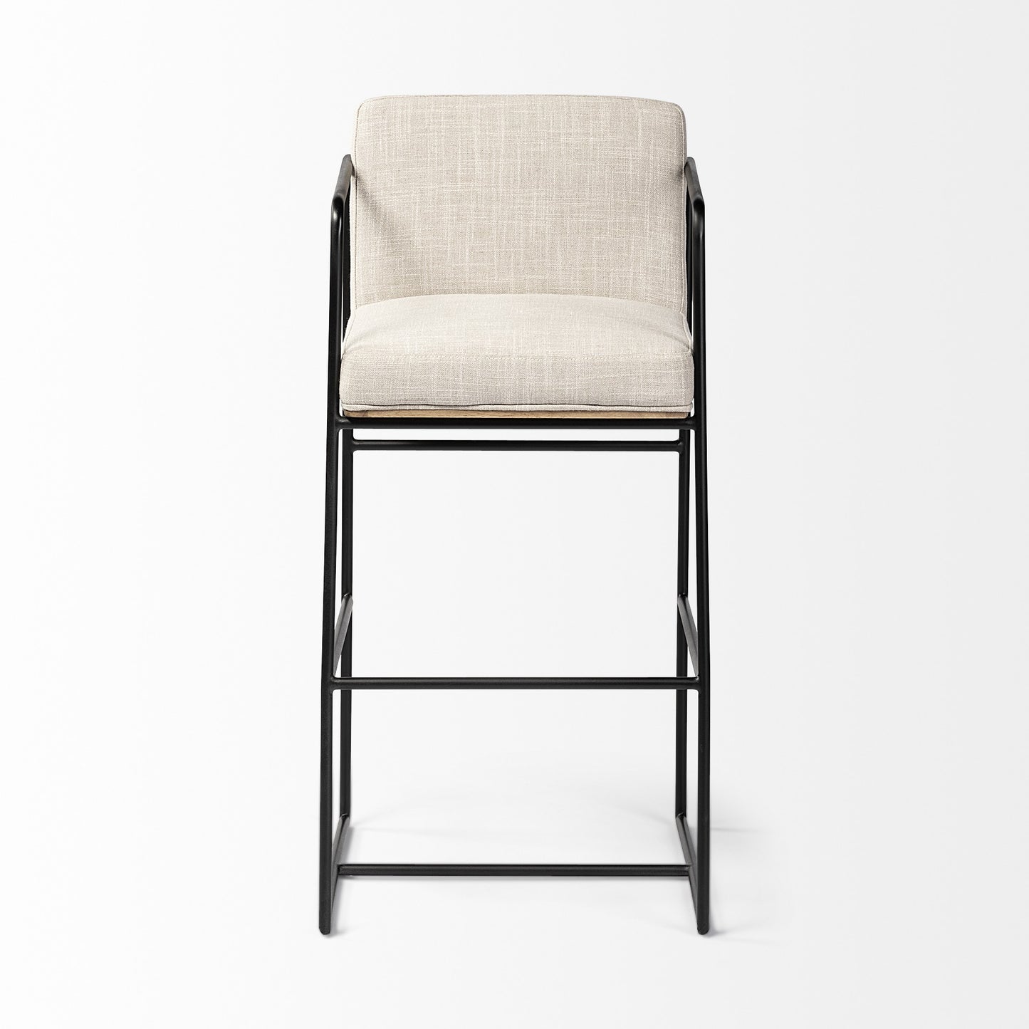 29" Beige Iron Bar Chair