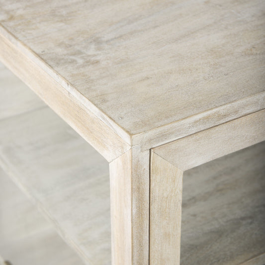 Rustic Weathered White And Gold Shadowbox Cabinet
