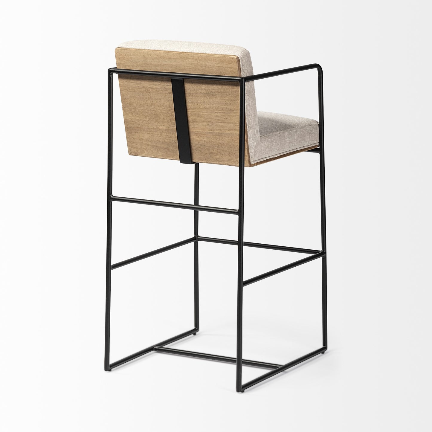 29" Beige Iron Bar Chair