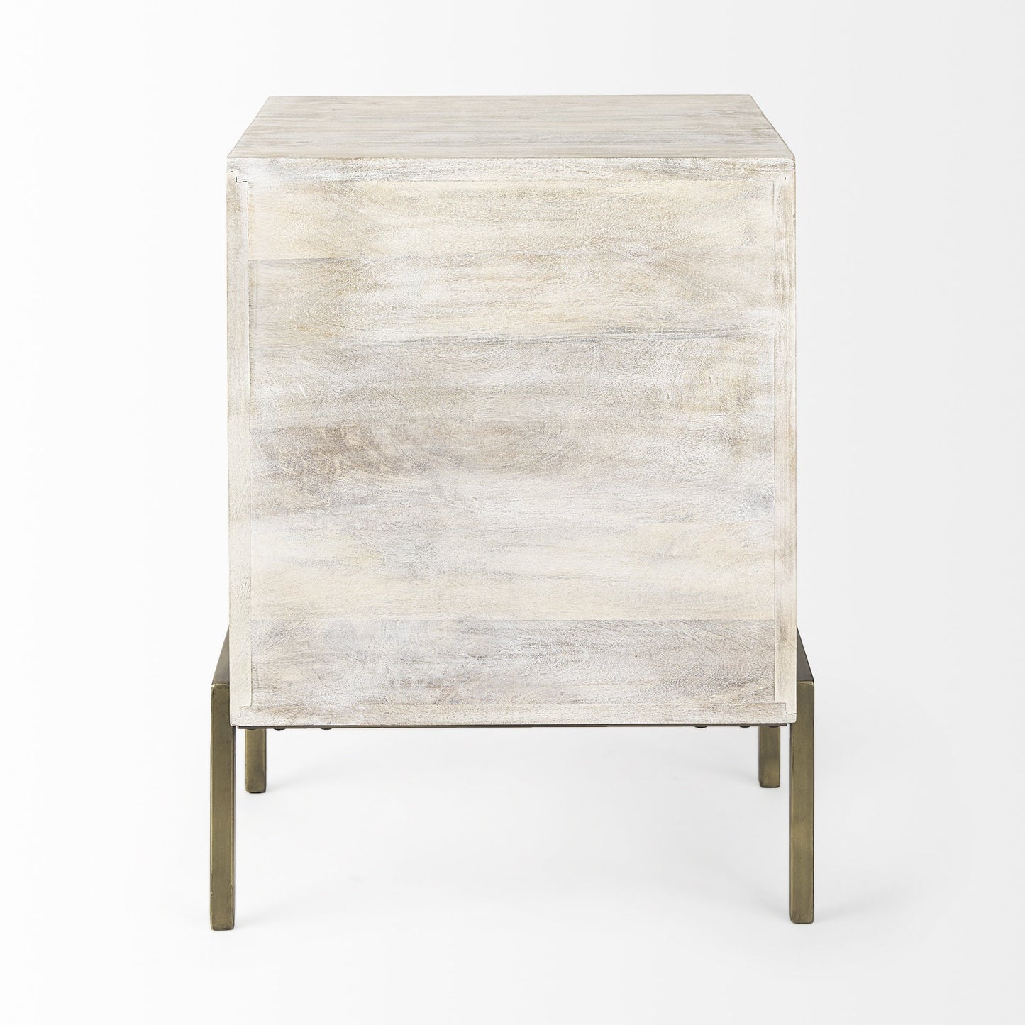 Rustic Weathered White And Gold Shadowbox Cabinet