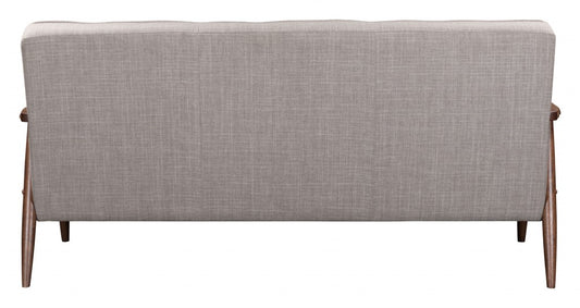 69" Beige And Brown Polyester Sofa