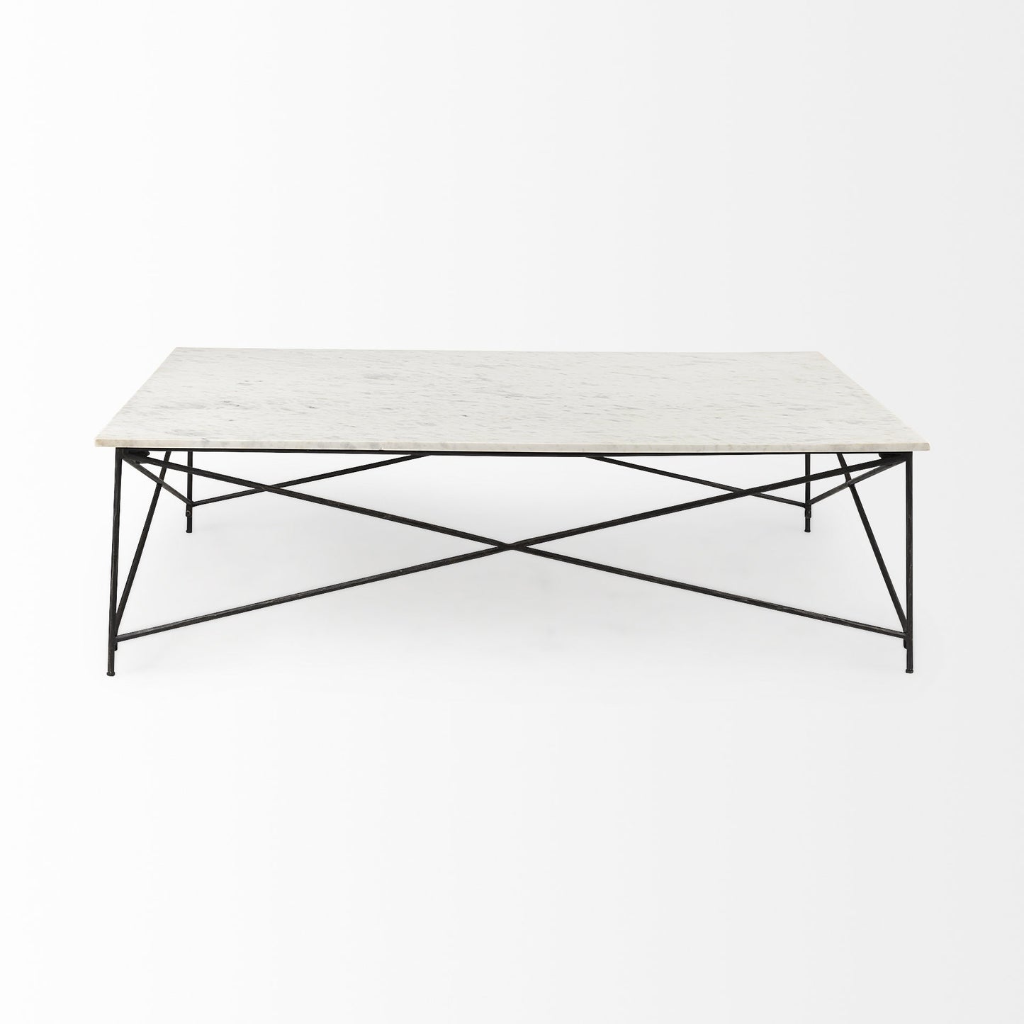 White Marble Criss Cross Base Coffee Table