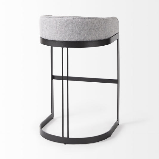 " Gray And Black Low Back Bar Height Bar Chair