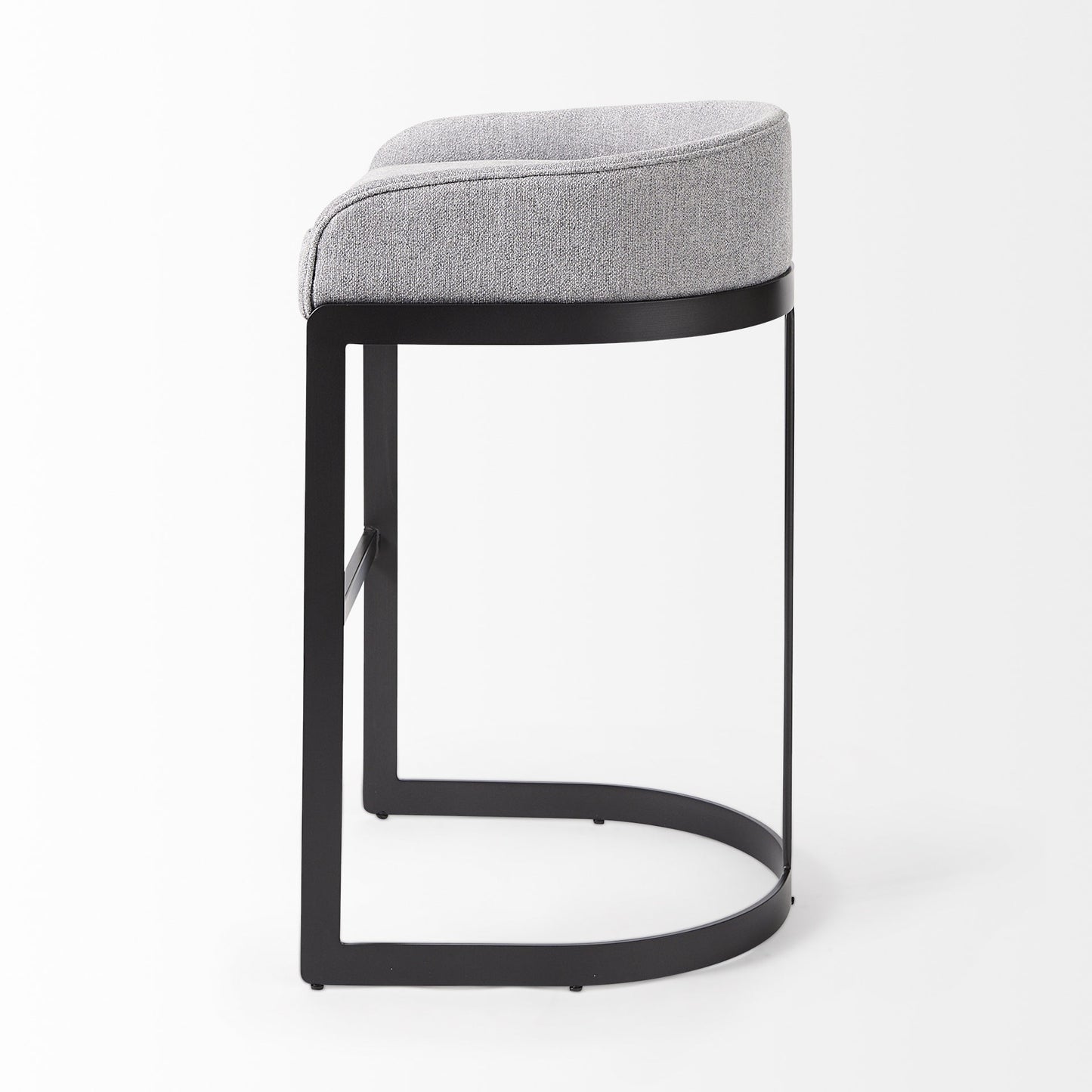 " Gray And Black Low Back Bar Height Bar Chair