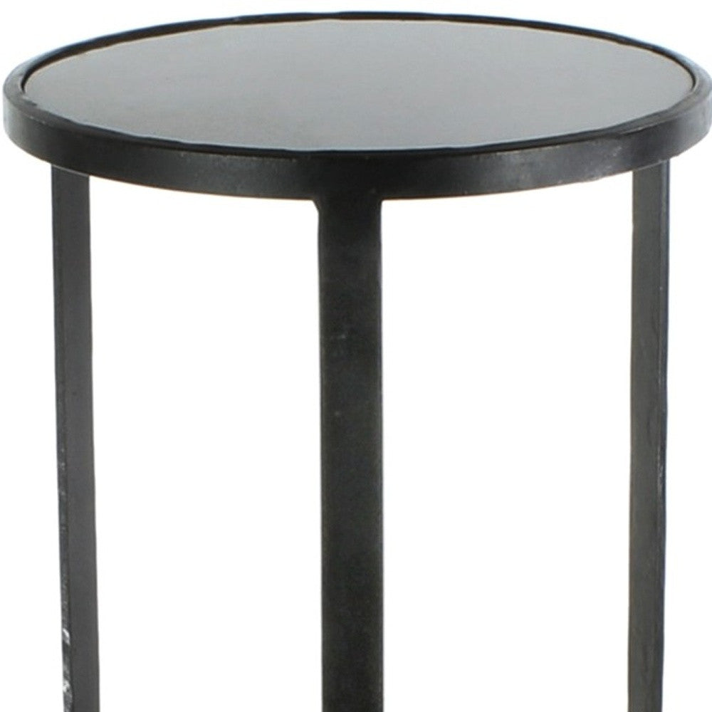 Black And Gray Stone Top Side Table