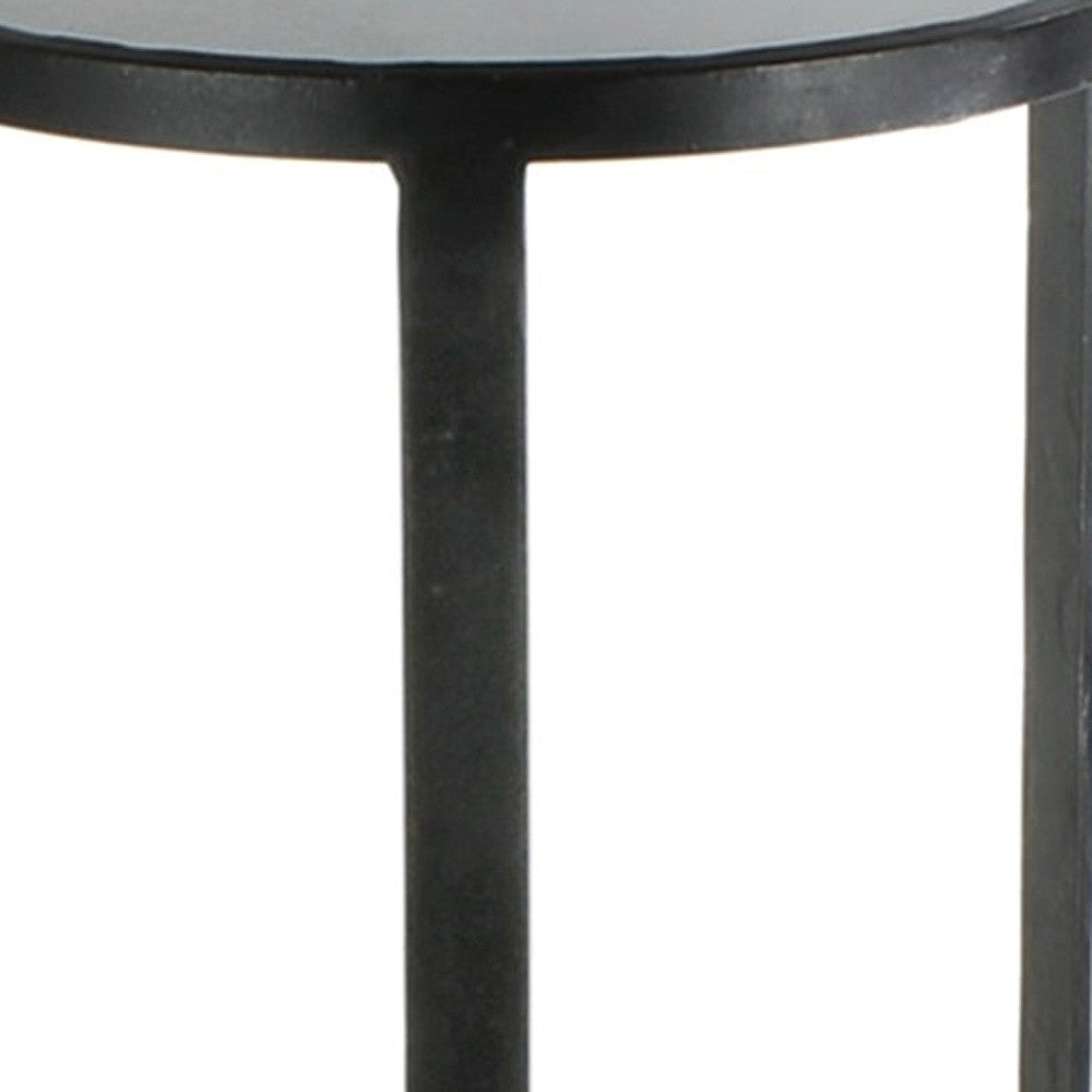 Black And Gray Stone Top Side Table