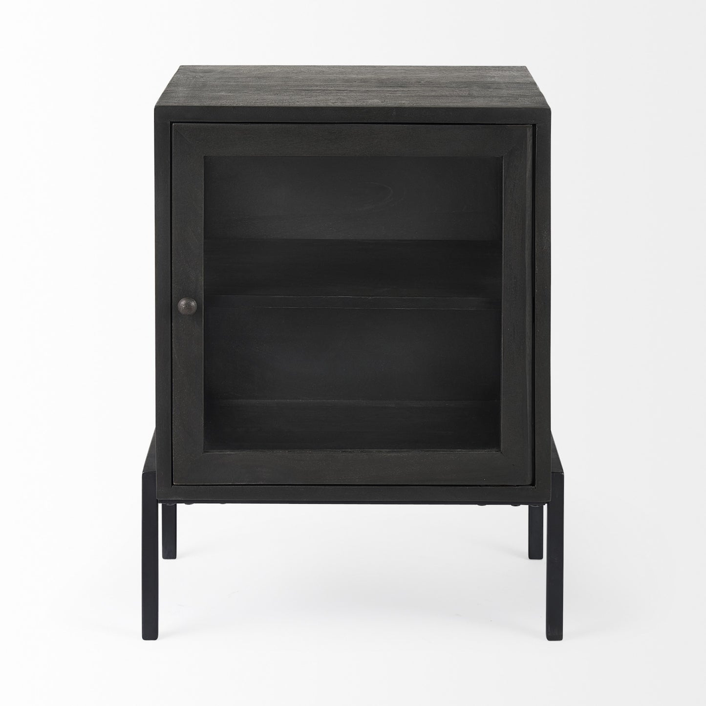 Rustic Black On Black Shadowbox Cabinet