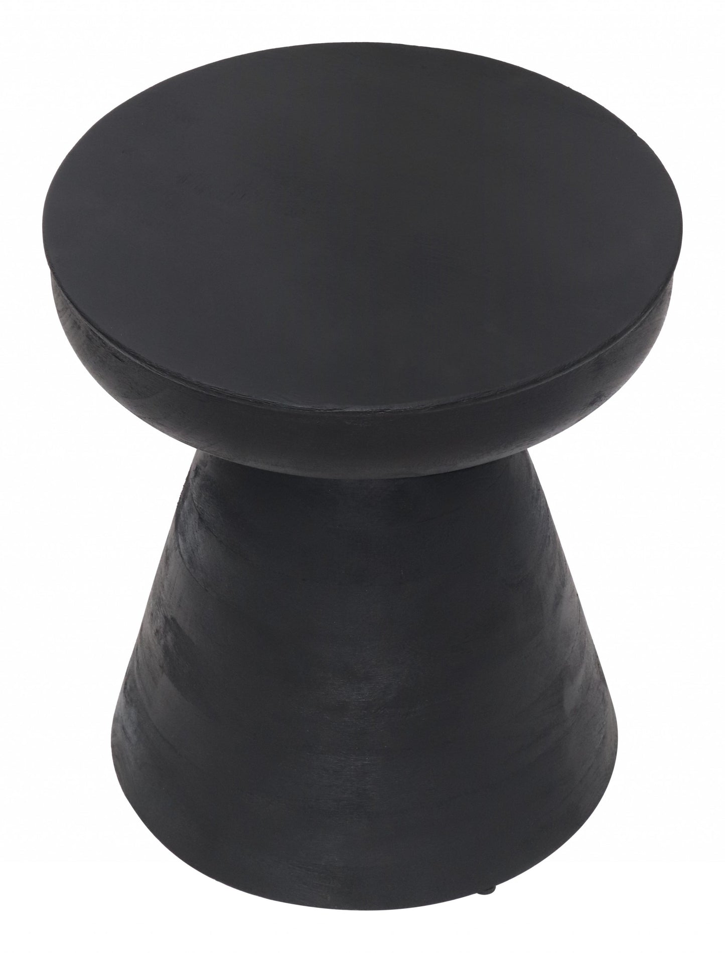 18" Black Solid Wood Round End Table