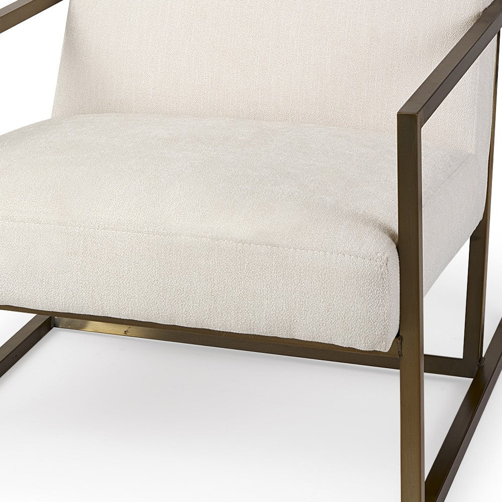 Geo Modern Cream And Gold Accent Or Side Chair