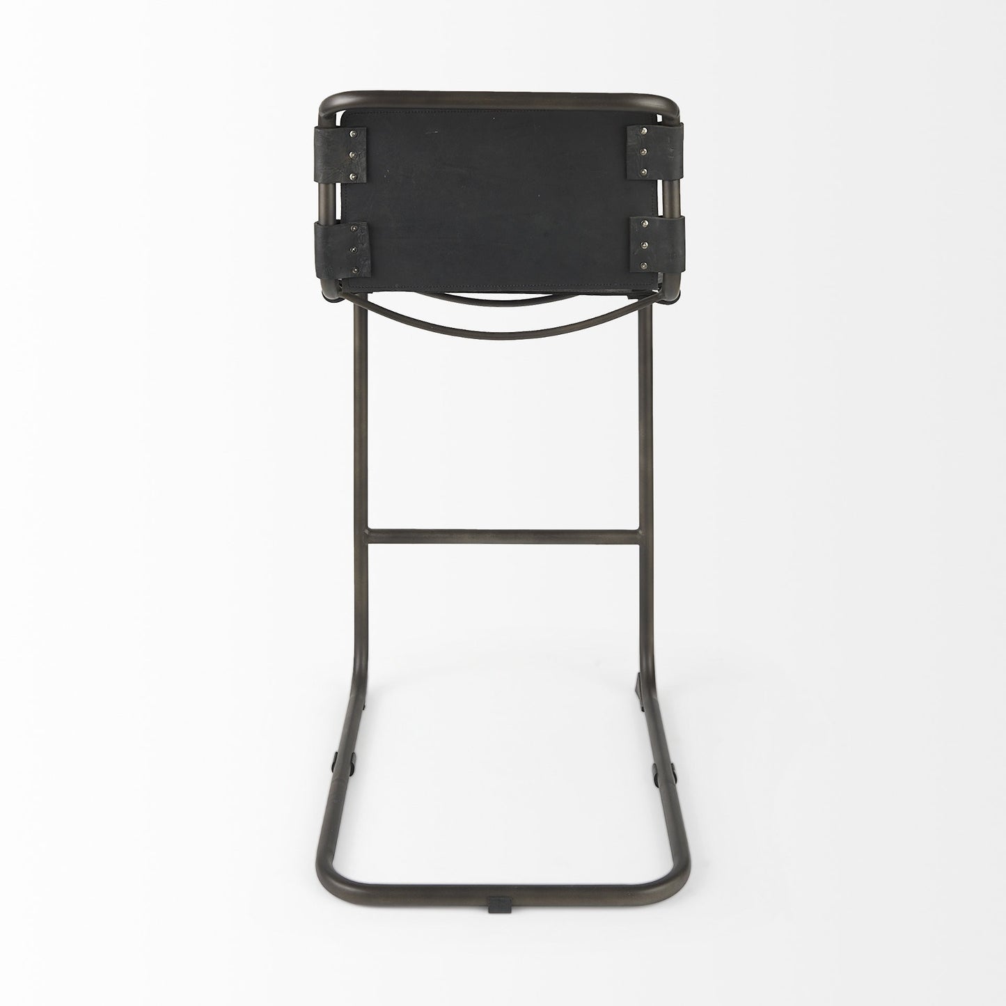 " Black Leather Bar Chair