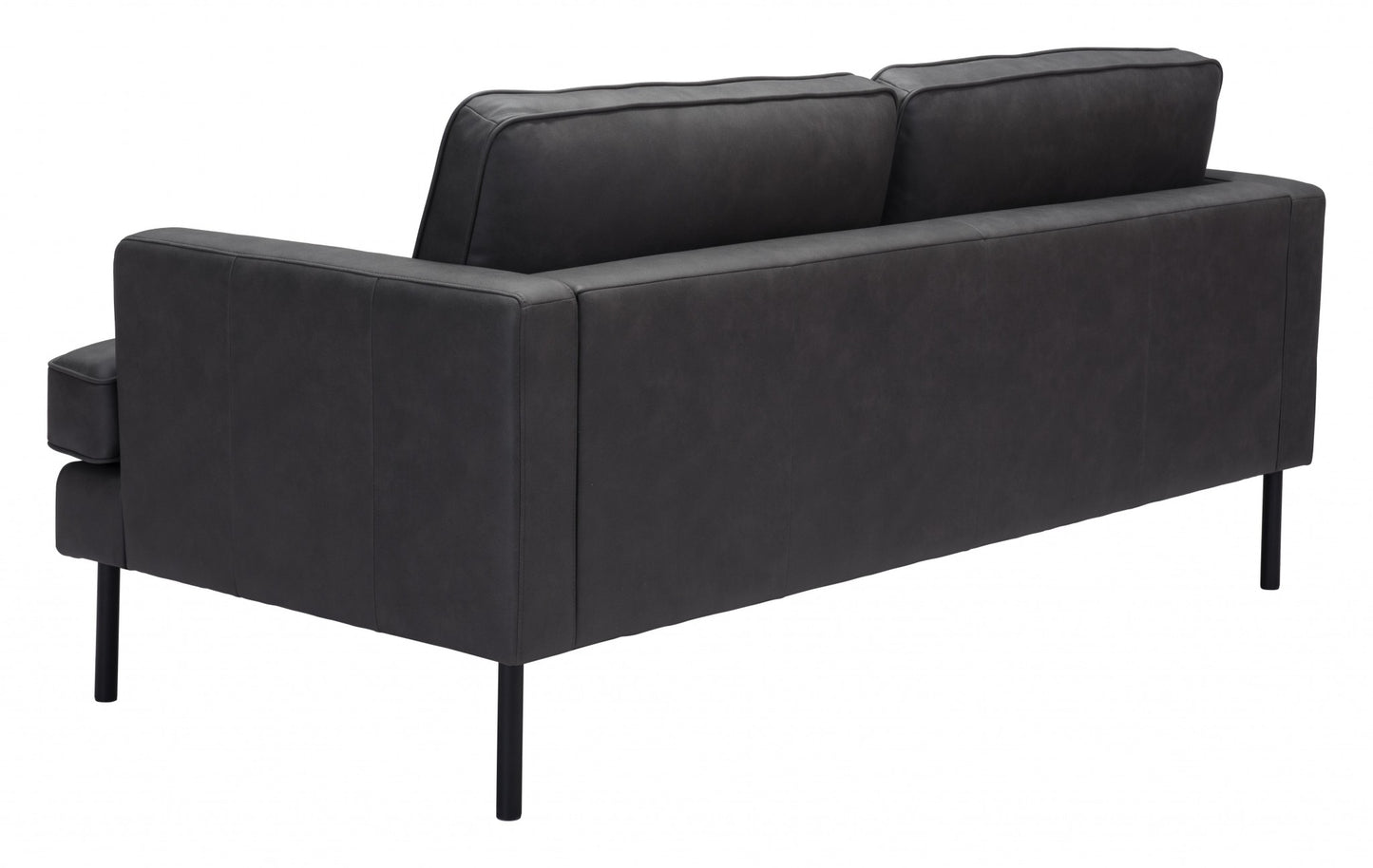 72" Gray And Black Polyester Sofa