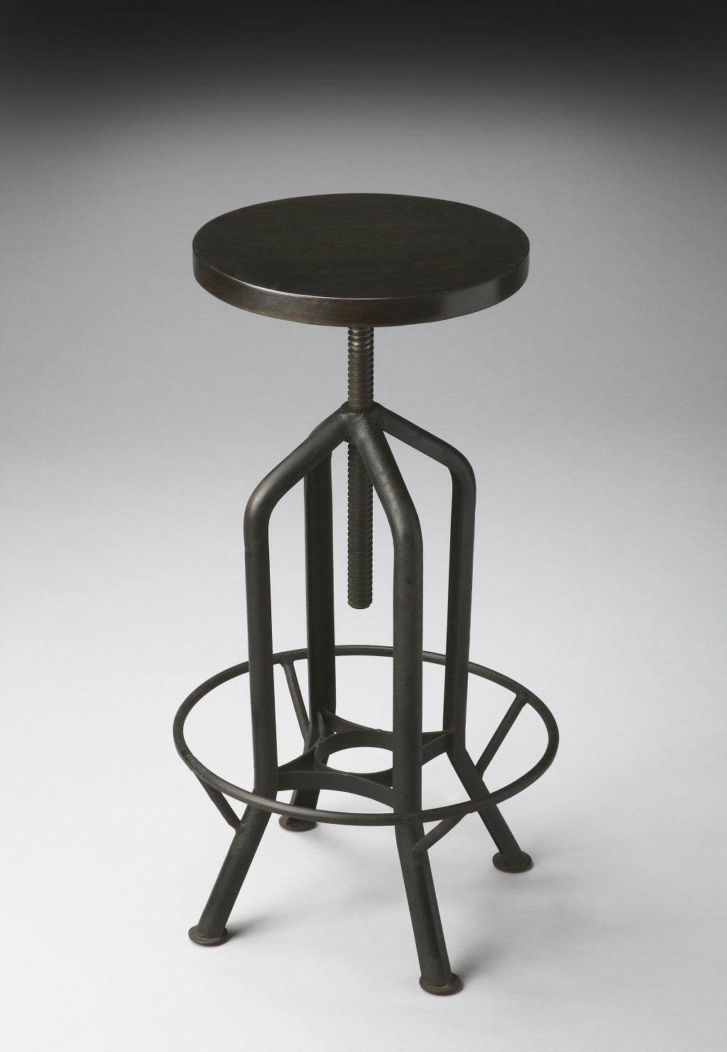 " Black Swivel Backless Bar Chair