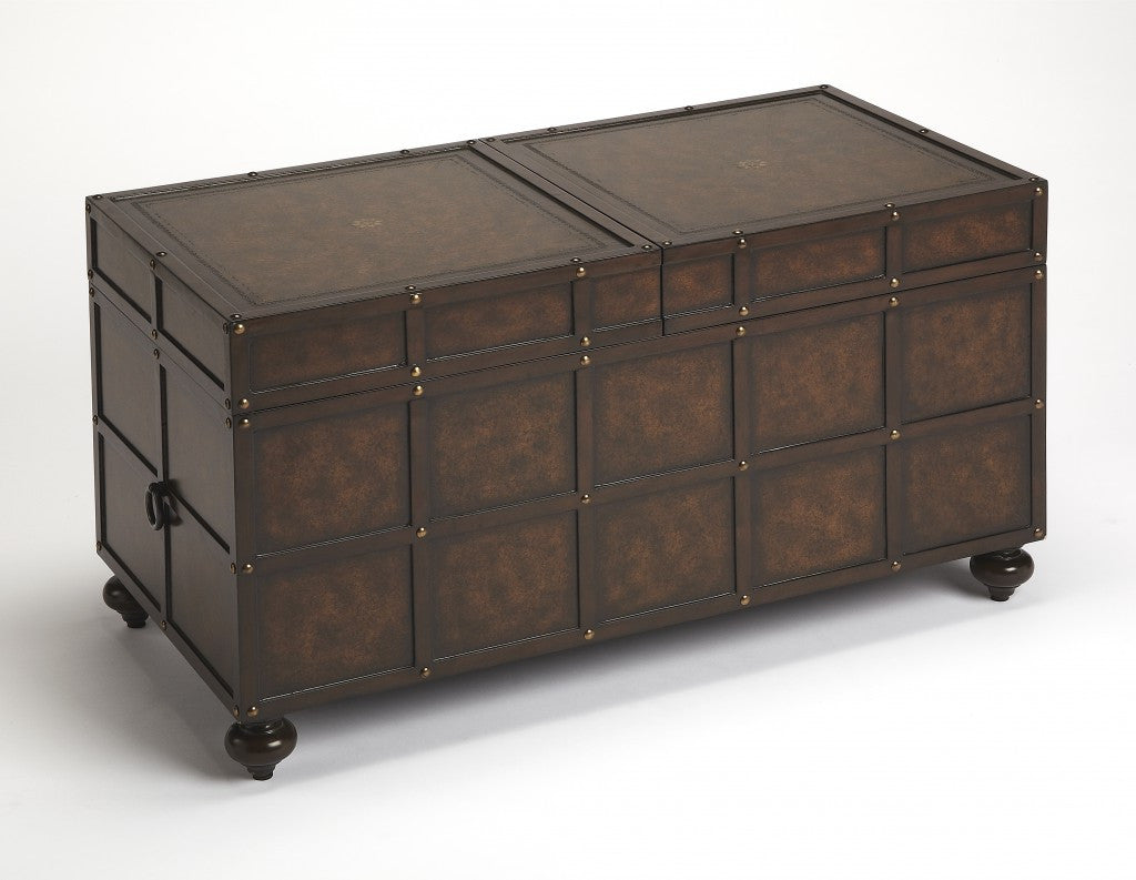 Faux Leather Storage Coffee Table