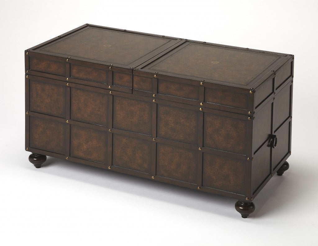 Faux Leather Storage Coffee Table