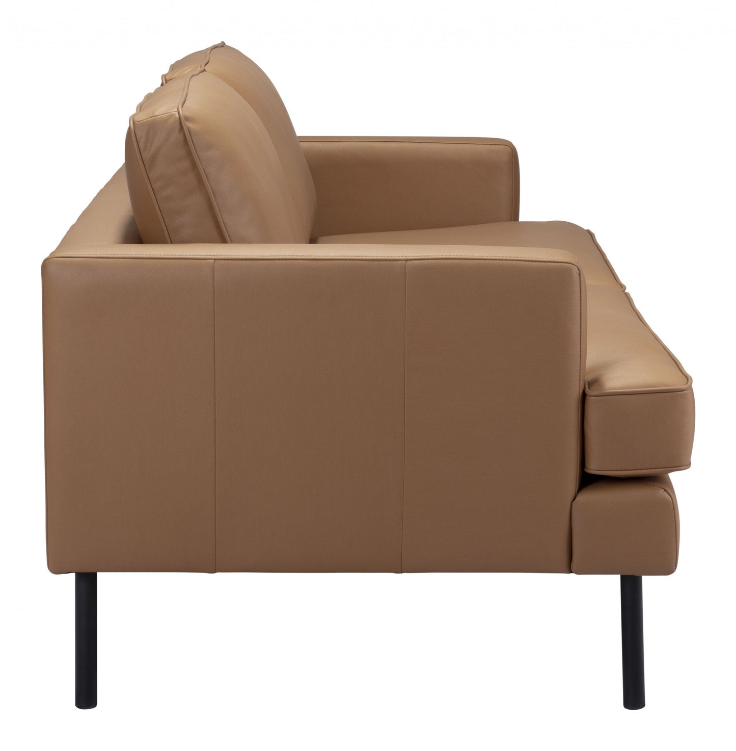 72" Brown And Black Polyester Sofa