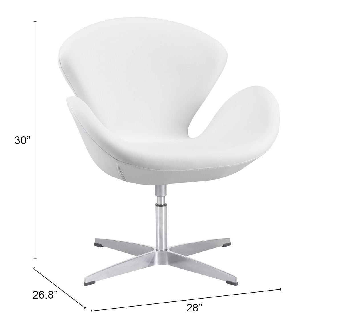 White Scoop Swivel Chair