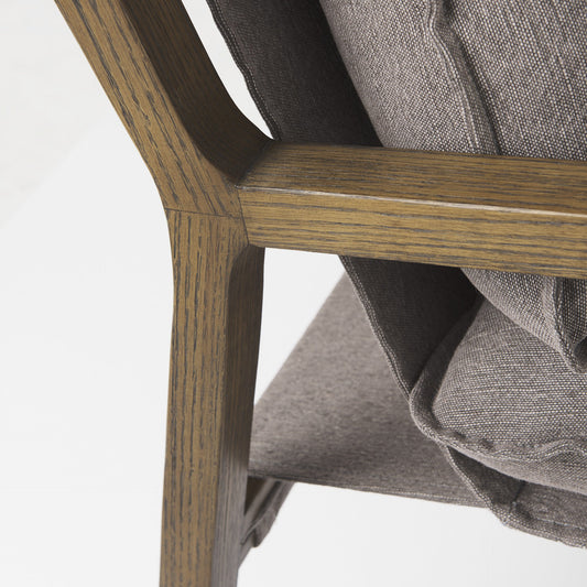 Modern Rustic Cozy Brown And Gray Accent Chair